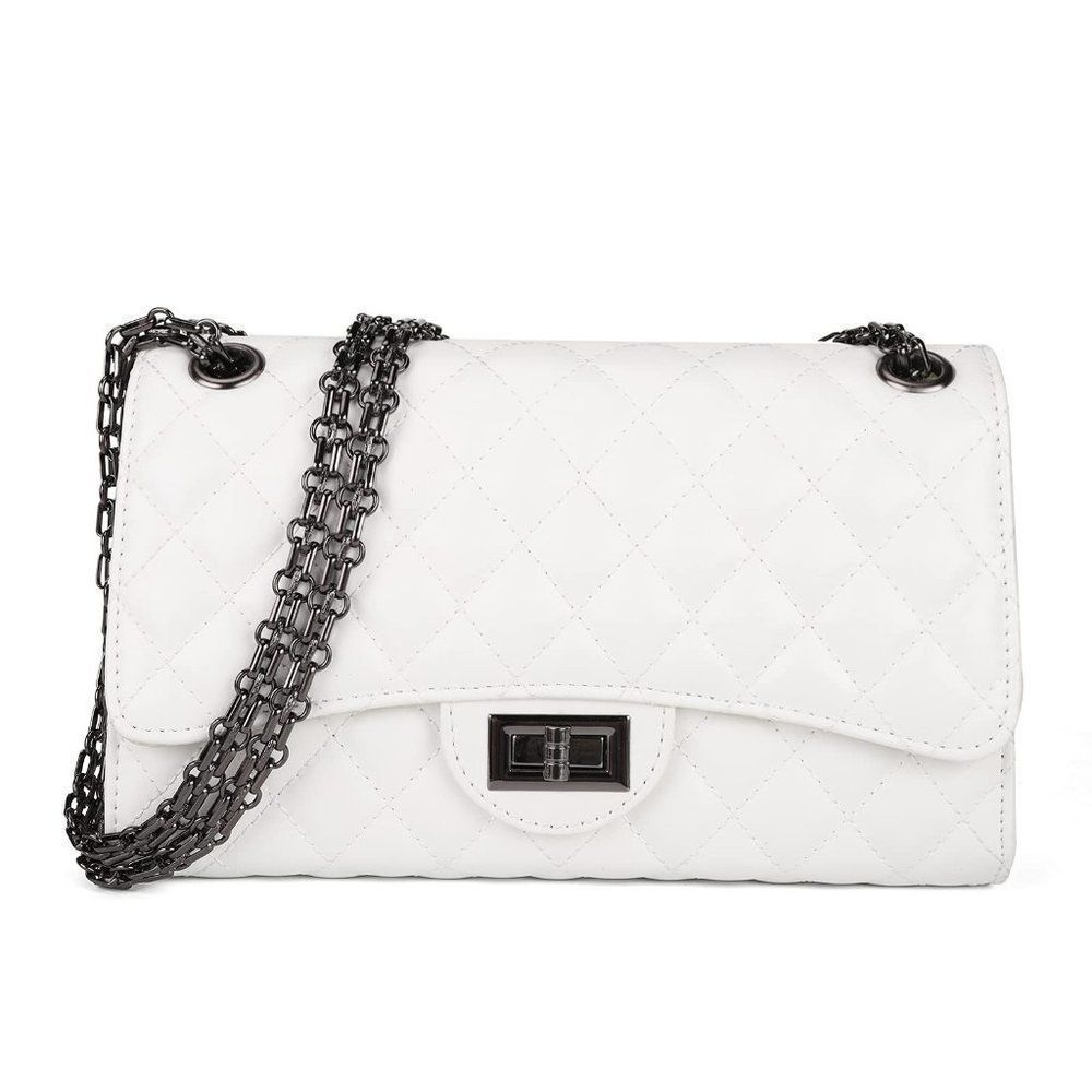 Quilted Crossbody Bags Faux Leather White. Accidentally bought 2 of them.